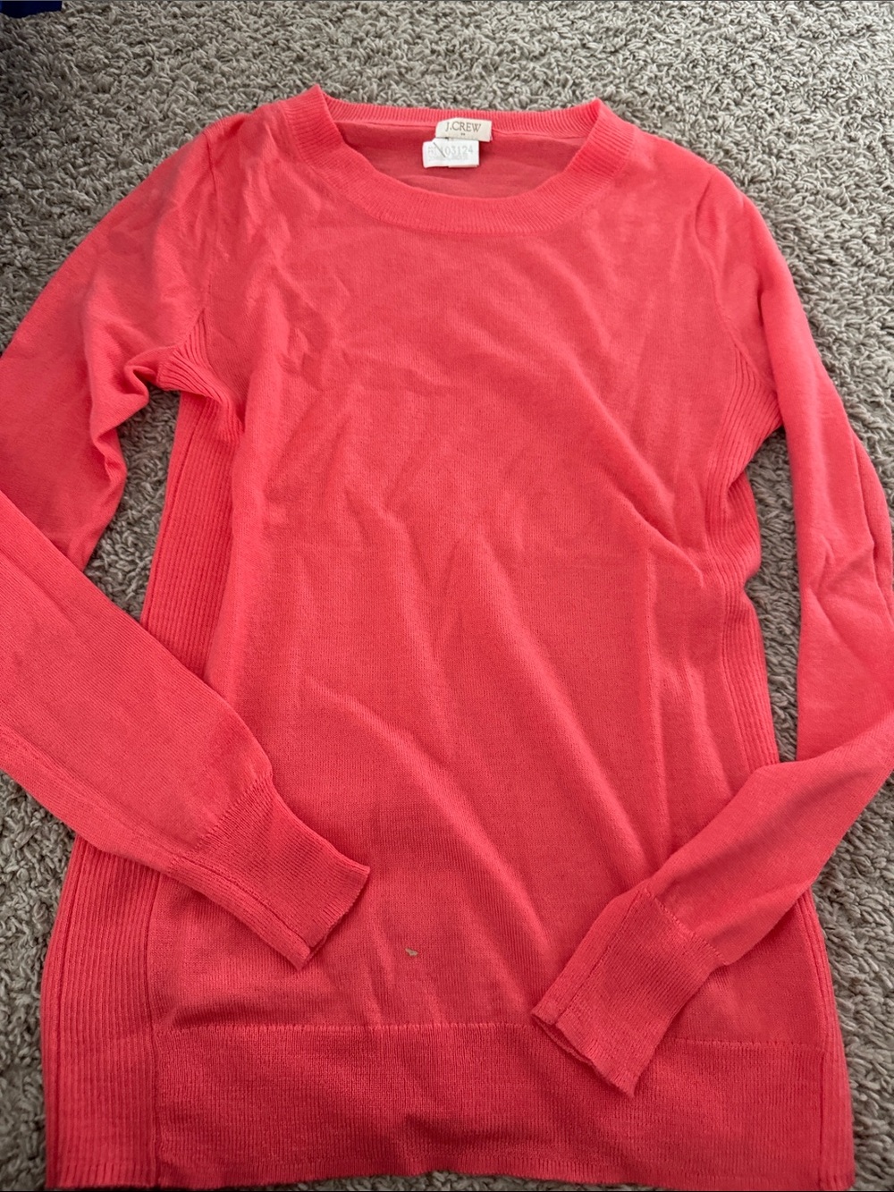 J. Crew Women’s Coral-Red Lightweight Scoopneck Sweater